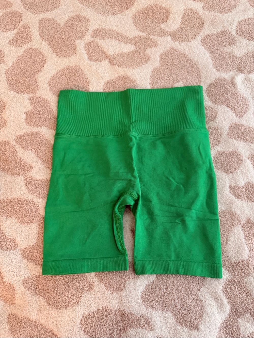 Green High-Waist Bike Shorts